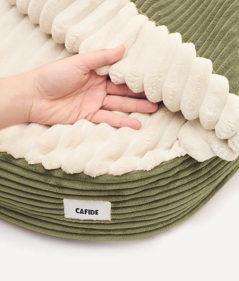 Funda de Cama Perro Capucha Pana Verde, Maso